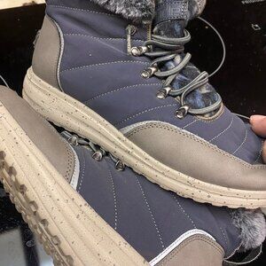 Mens hey Dude Navy/Grey Fleece-Lined ankle boots